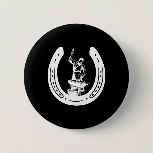 Farrier Horse Scute Ss Niedlich Ss Blacksmith Hors Button (Vorderseite)