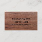 Farrier Horseshoe Service Wood Visitenkarte (Rückseite)