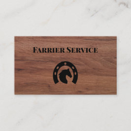 Farrier Horseshoe Service Wood Visitenkarte