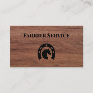 Farrier Horseshoe Service Wood Visitenkarte