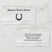 Farrier Horseshoe Service Wood Visitenkarte (Vorne/Hinten)