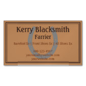Farrier Horseshoeing and Trim - Leichtleder Magnetische Visitenkarte (Vorderseite)