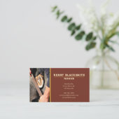 Farrier Horseshoeing + Barefoot Trimm, Rost + Gold Visitenkarte (Stehend Vorderseite)