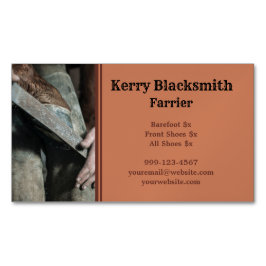 Farrier Horseshoeing und Trim Business Card Magnet