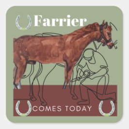 Farrier kommt heute mit quadratischem Aufkleber