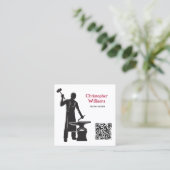 Farrier QR Code Quadratische Visitenkarte (Stehend Vorderseite)