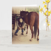 Farrier - Schönes Foto Hoof Trim Karte (Gelbe Blume)