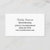 Farrier Service Visitenkarte (Rückseite)