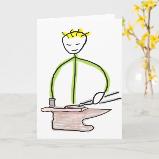 Farrier Stickman Karte (Gelbe Blume)