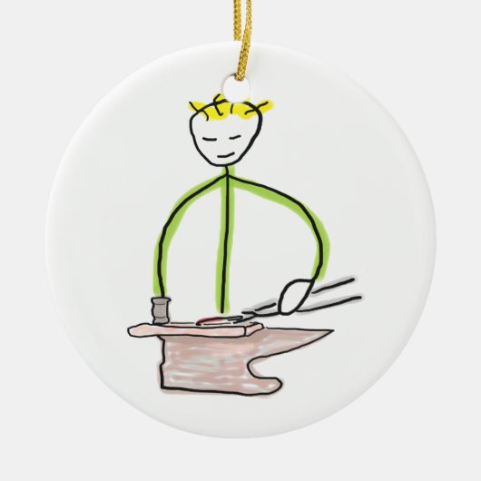 Farrier Stickman Keramik Ornament (Vorne)