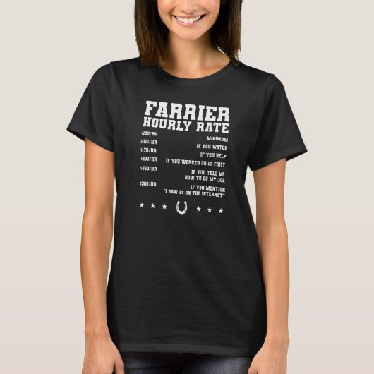 Farrier Stundenrate Blacksmith Horseshoe Forge T-Shirt (Vorderseite)