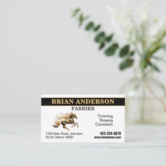 Farrier Visitenkarte (Stehend Vorderseite)
