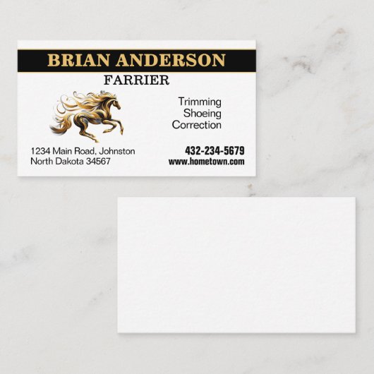 Farrier Visitenkarte (Vorne/Hinten)