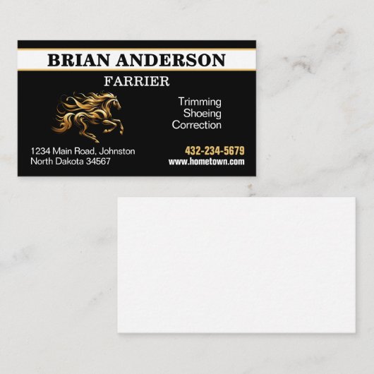 Farrier Visitenkarte (Vorne/Hinten)