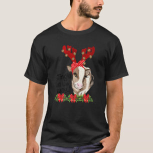 Färse klingelt den ganzen Weg Kuh Frohe Weihnachte T-Shirt