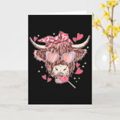 Färse Kuh Western Sungles Lustiges Herz Glücklich Karte (Gelbe Blume)