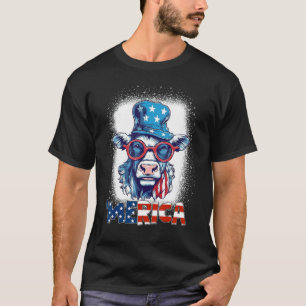 Färse Patriotische Kuh 4. Juli Feuerwerk Moorica T-Shirt