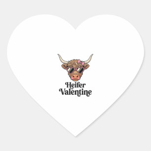 Färse Valentine Highland-Kuh Vintage-Design_1 Herz-Aufkleber