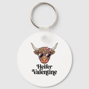 Färse Valentine Highland-Kuh Vintage-Design_1 Schlüsselanhänger