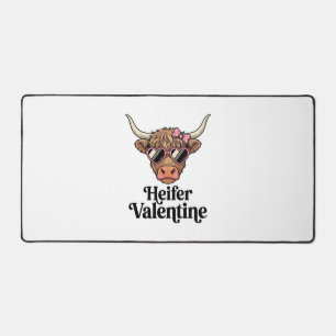 Färse Valentine Highland-Kuh Vintage-Design_1 Schreibtischunterlage