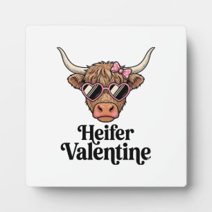 Färse Valentinstag Highland-Kuh Vintage-Design_1 Fotoplatte