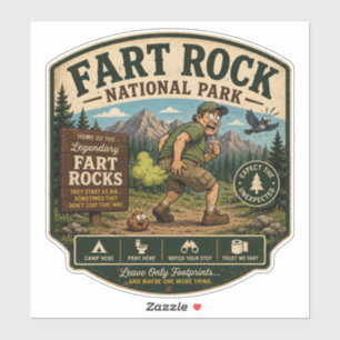 Fart Rock Nationalpark Lustiger Camping-Humor Aufkleber
