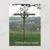 Farthing Downs Signpost, London Postkarte (Vorderseite)
