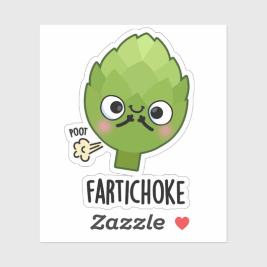 Fartichoke Funny Farting Artichoke Pun Aufkleber (Blatt)