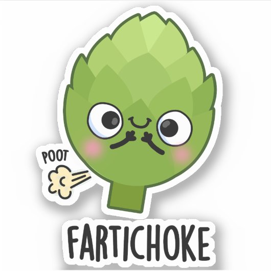 Fartichoke Funny Farting Artichoke Pun Aufkleber (Vorderseite)