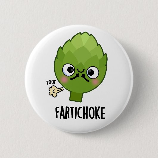 Fartichoke Funny Farting Artichoke Pun Button (Vorderseite)