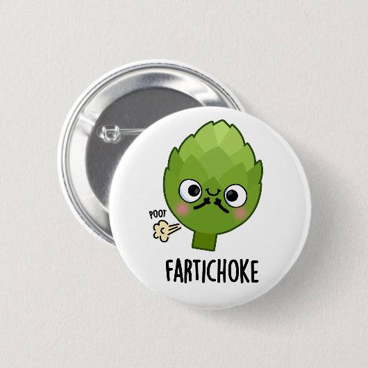 Fartichoke Funny Farting Artichoke Pun Button (Vorne & Hinten)