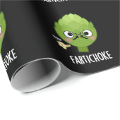 Fartichoke Funny Farting Artichoke Pun Dark BG Geschenkpapier (Rolleneckpunkt)