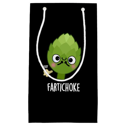 Fartichoke Funny Farting Artichoke Pun Dark BG Kleine Geschenktüte (Vorderseite)