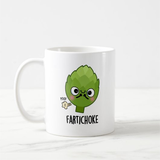 Fartichoke Funny Farting Artichoke Pun Kaffeetasse (Links)