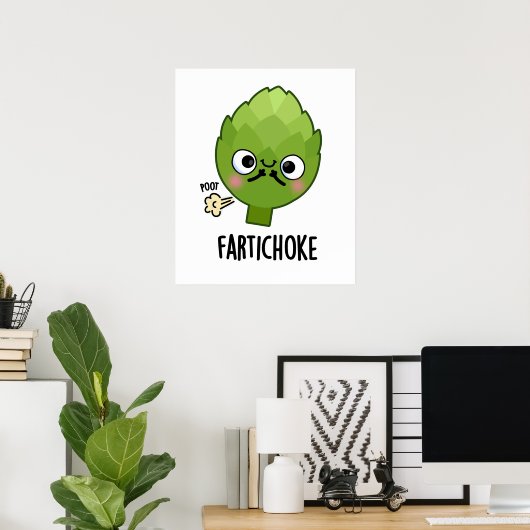 Fartichoke Funny Farting Artichoke Pun Poster (Heimbüro)