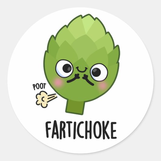 Fartichoke Funny Farting Artichoke Pun Runder Aufkleber (Vorderseite)