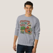 Farting All The Way Funny Santa Christmas Sweatshirt (Vorne ganz)