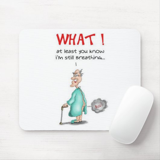 Farting alter Mann Mousepad (Mit Mouse)