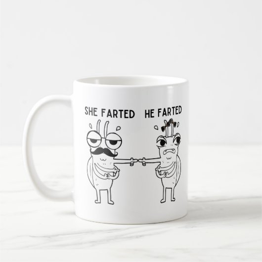 Farting Bug Humor Kaffeetasse (Links)