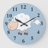 FARTING CARTOON SHEEP CLOCK GROßE WANDUHR (Vorderseite)