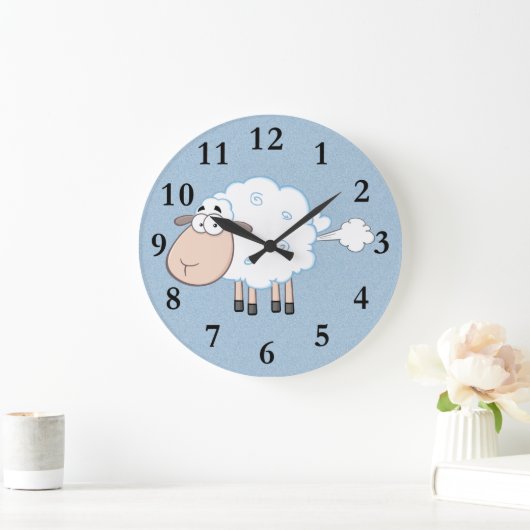 FARTING CARTOON SHEEP CLOCK GROßE WANDUHR (Zuhause)