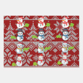 Farting Christmas Snowmen Pattern Geschenkpapier Set (Vorderseite 2)