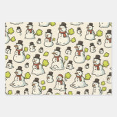 Farting Christmas Snowmen Pattern Geschenkpapier Set (Vorderseite)