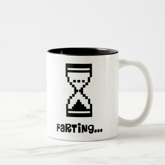 Farting Computerhourglass-T - Shirts für Männer Zweifarbige Tasse (Rechts)