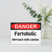 Farting Gefahr Fartoholic Postkarte (Stehend Vorderseite)