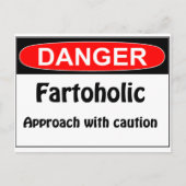 Farting Gefahr Fartoholic Postkarte (Vorderseite)