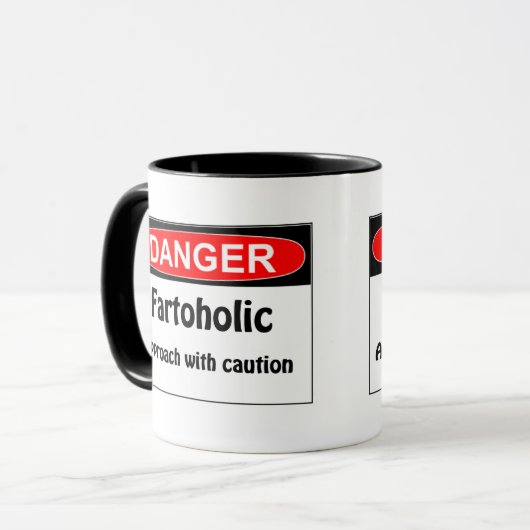 Farting Gefahr Fartoholic Tasse (Vorderseite Links)