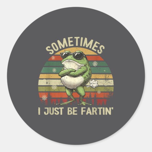 Farting I Just Frog Sometimes Crew Runder Aufkleber (Vorderseite)