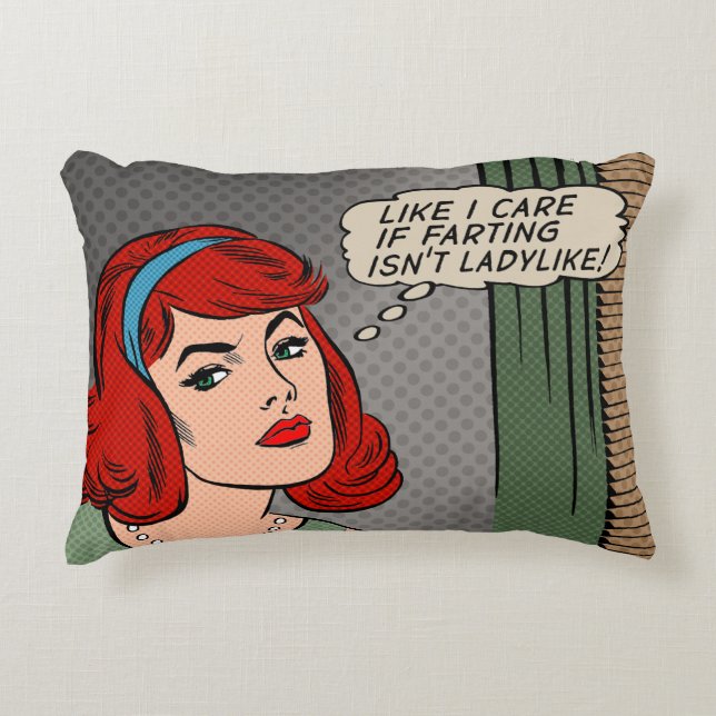 "Farting is not Ladylike" Accent Pillow Dekokissen (Vorderseite)
