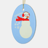 Farting Snowman-Cartoon Keramikornament (Links)